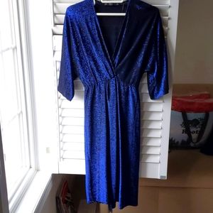 Zara Basic XS sequin blue dress